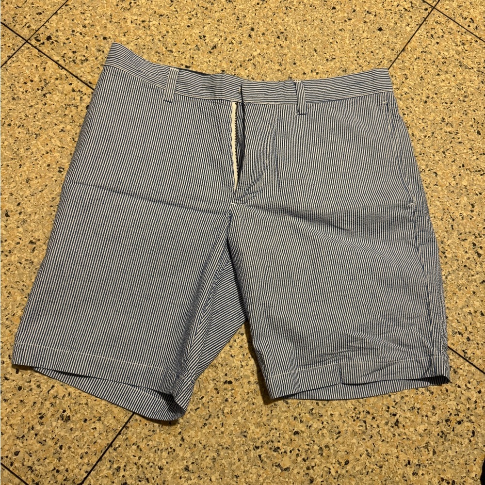 Banana Republic Men's blue  and White Striped Shorts